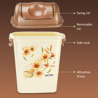 Swing Bin Dustbin Cream / 16.5 Ltrs