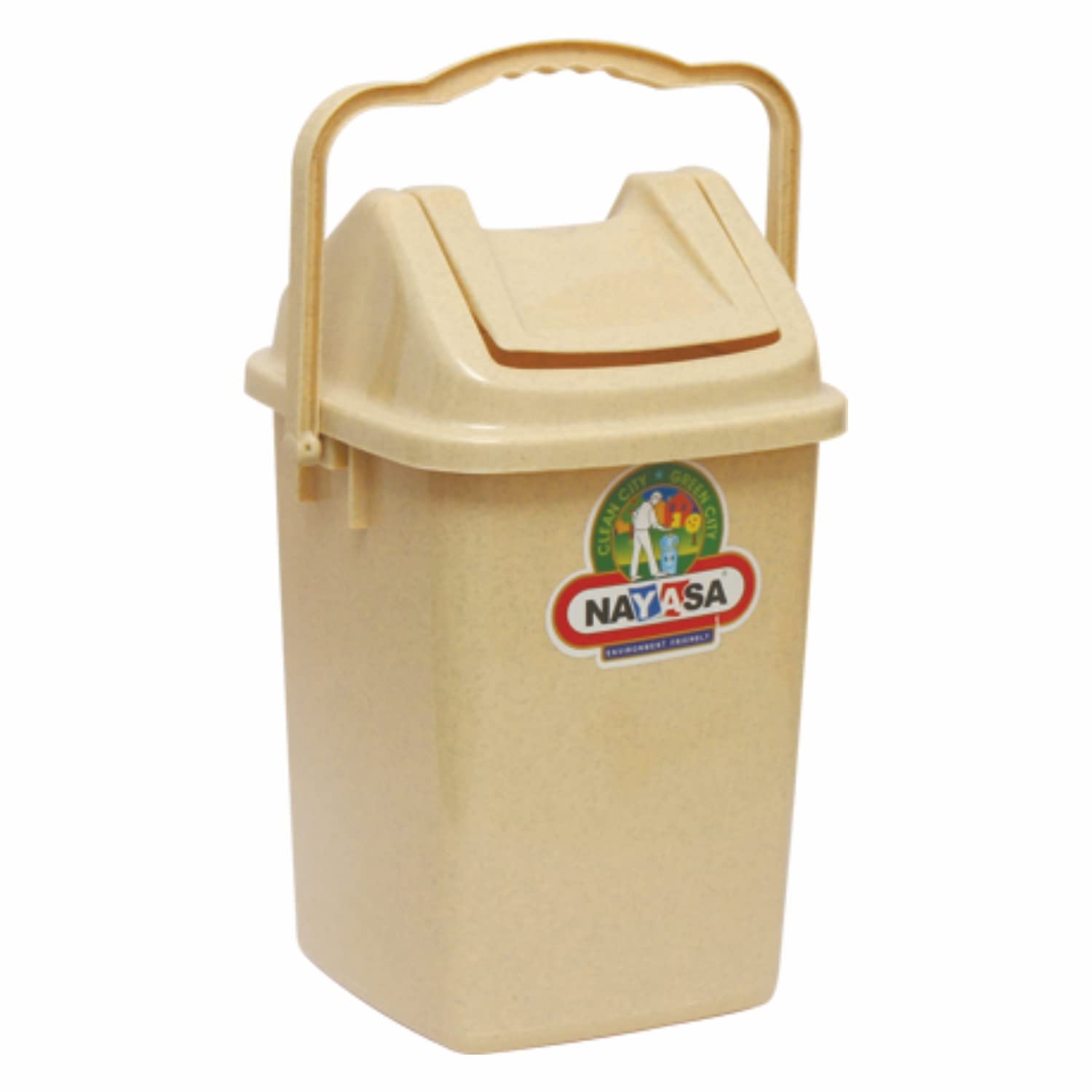 Table Top Swing Dustbin, 8 Ltrs Cream
