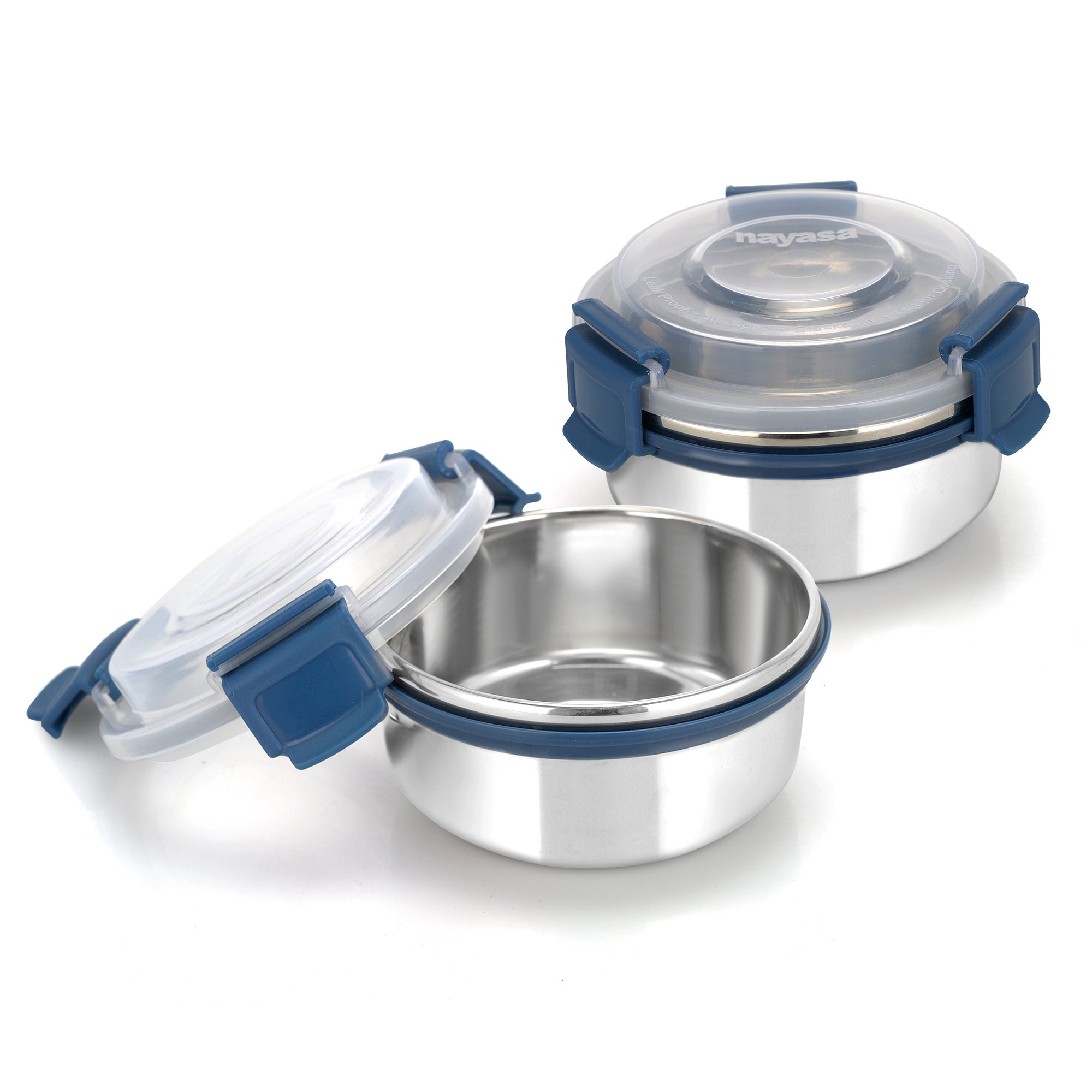 Aqua Lock Round Lunch Box Blue / 300 ml / Set of 2