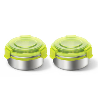 Aqua Lock Round Stainless Steel Food Container Set of 2 – 300 ml Each
