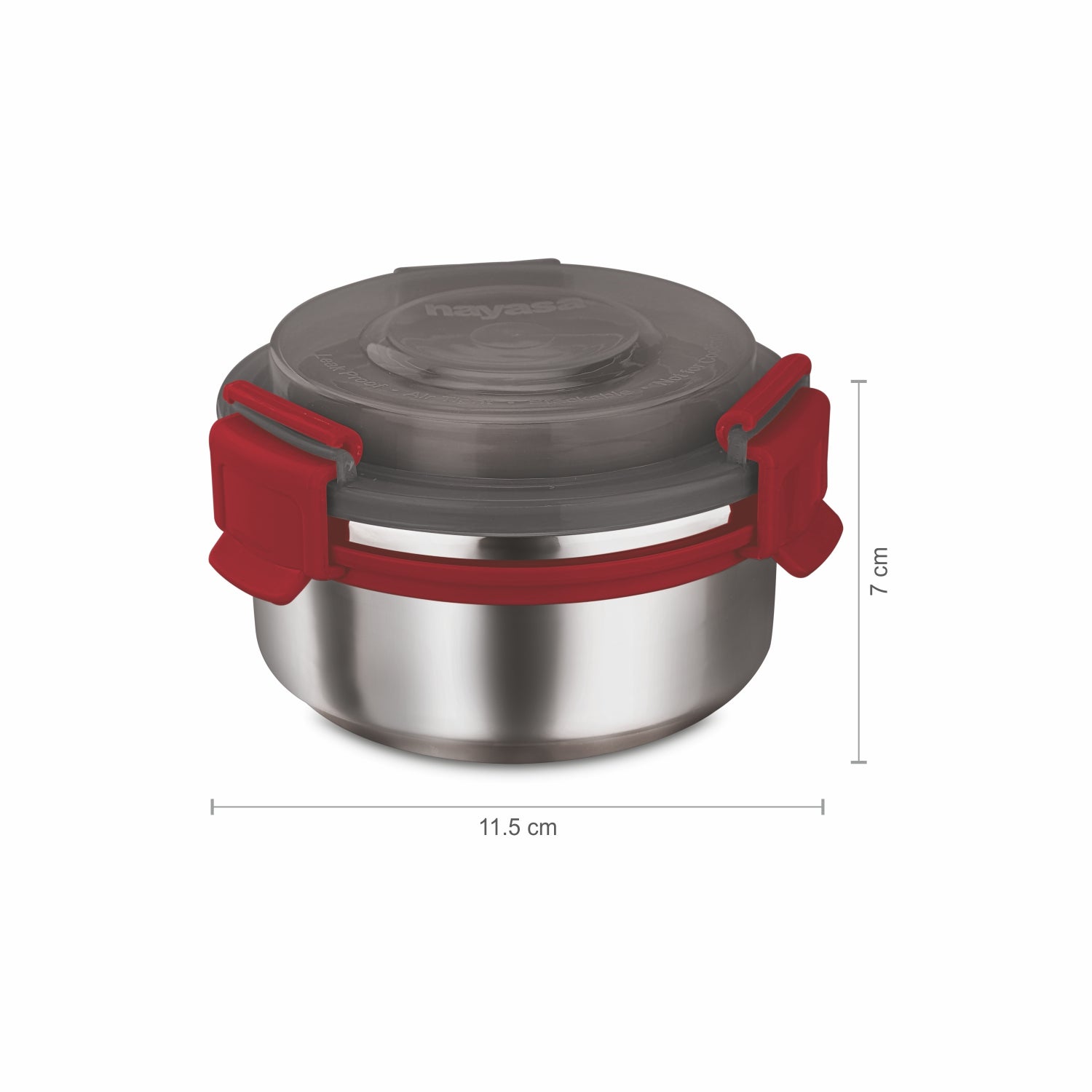 Aqua Lock Round Lunch Box Grey / 300 ml / Set of 2