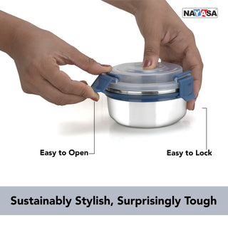 Aqua Lock Round Lunch Box Blue / 450 ml / Set of 1