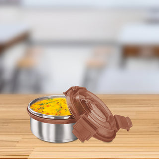 Aqua Lock Round Lunch Box Brown / 450 ml / Set of 1