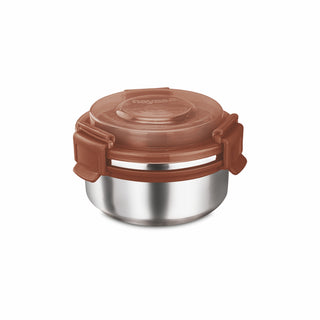 Aqua Lock Round Lunch Box Brown / 450 ml / Set of 1
