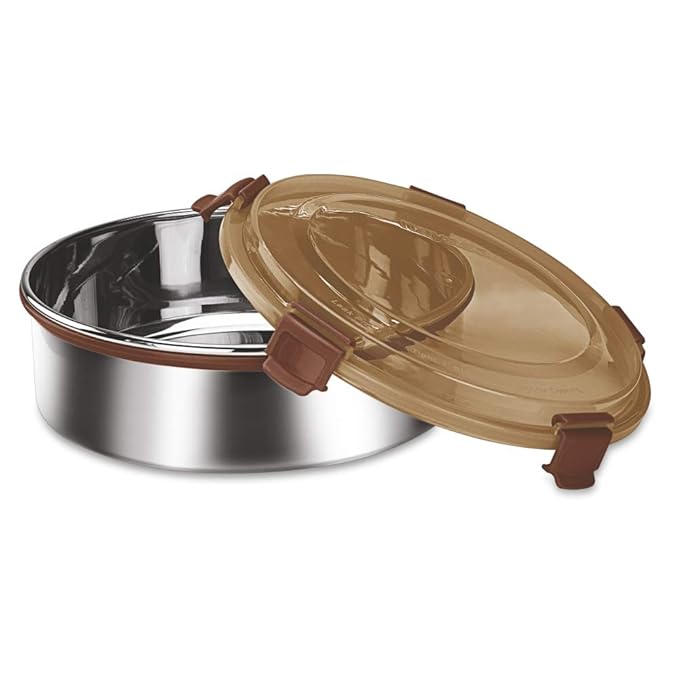 Aqua Lock Round Lunch Box Brown / 2100 ml / Set of 1