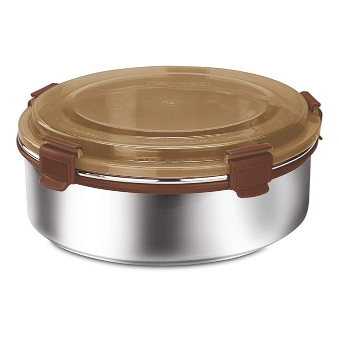 Aqua Lock Round Lunch Box Brown / 2100 ml / Set of 1