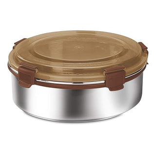 Aqua Lock Round Lunch Box Brown / 2100 ml / Set of 1