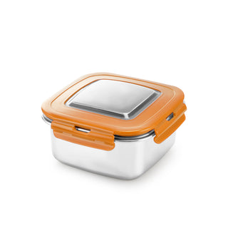 Square Eco Lock Lunch Box Orange / 1200 ml / Set of 1