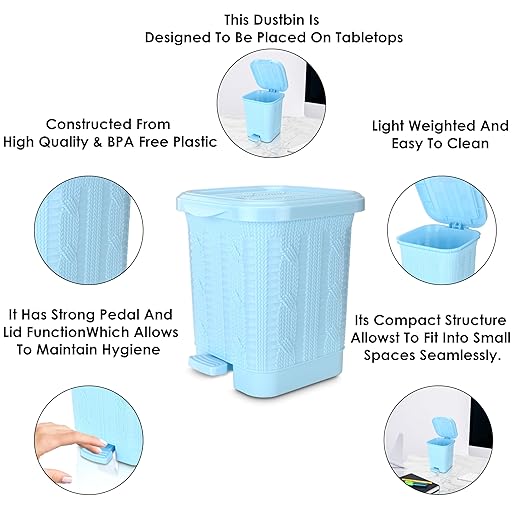 Mikado Waste Paper Dustbin Blue / 7.2 Ltrs