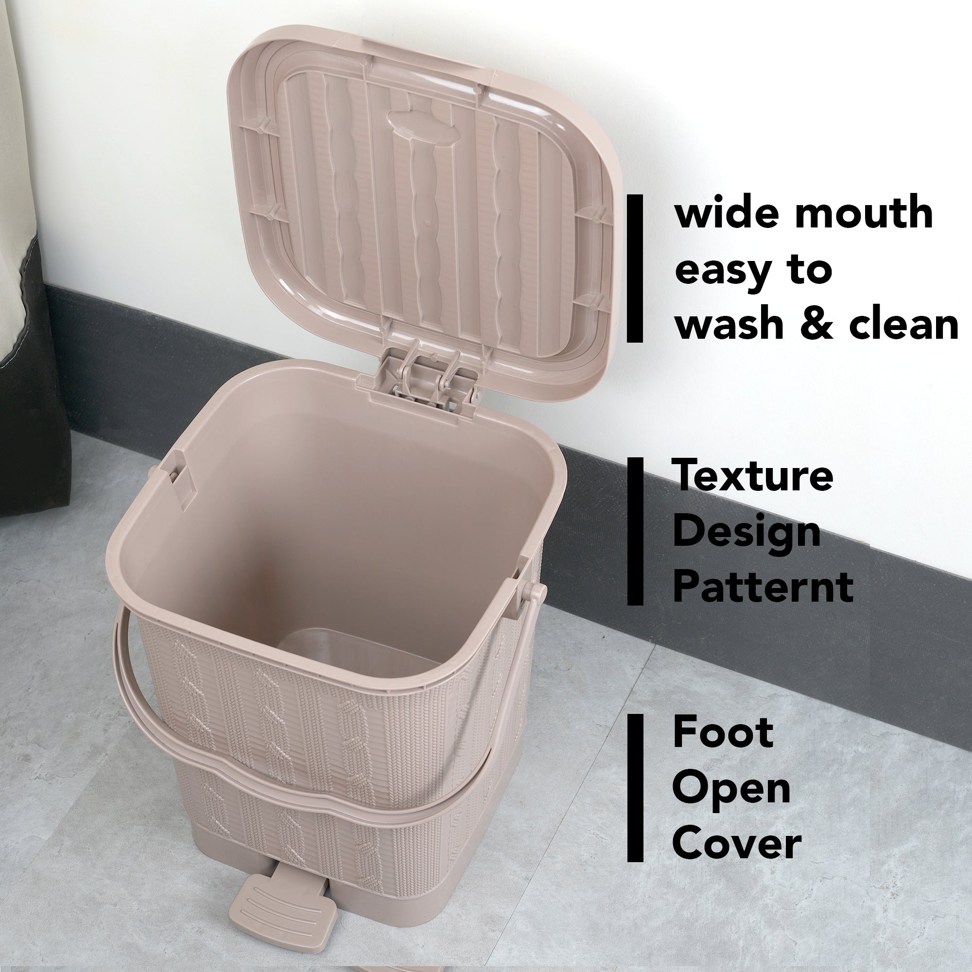 Mikado Waste Paper Dustbin Cream / 12.6 Ltrs