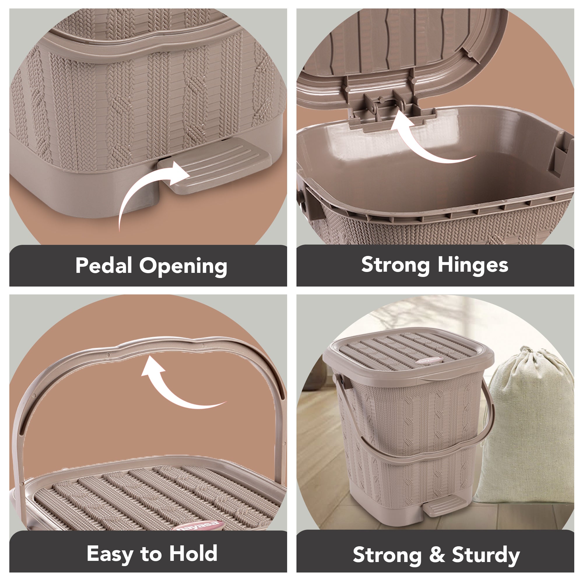 Mikado Waste Paper Dustbin Cream / 12.6 Ltrs