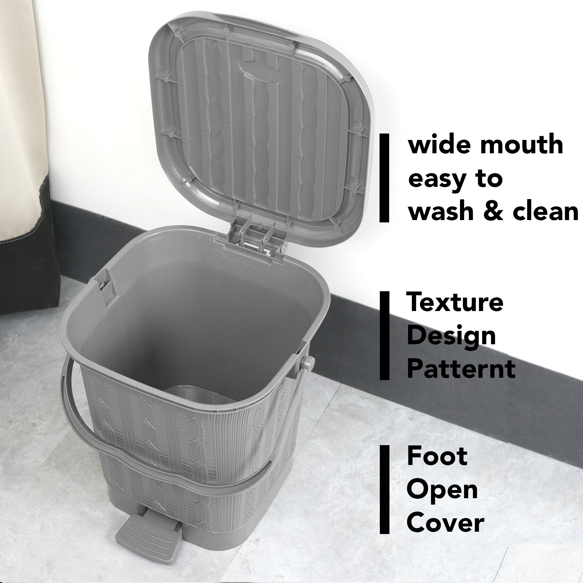 Mikado Waste Paper Dustbin Light Grey / 12.6 Ltrs