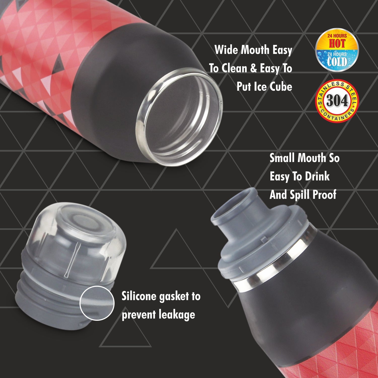 Twist N Sip Water Bottle Pink / 750 ml