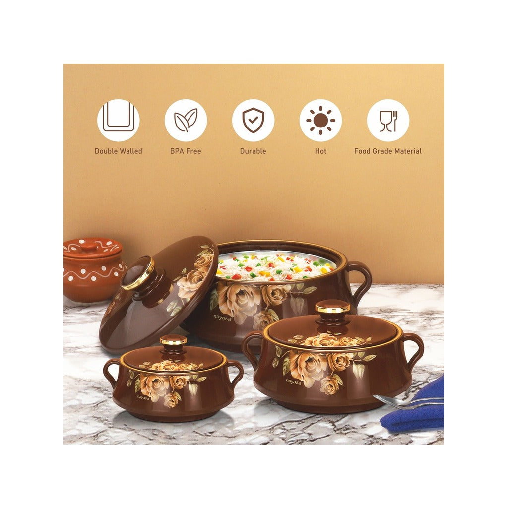 Lorenzo Casserole Gift Set Of 3  - 500, 1000, 1500 ML
