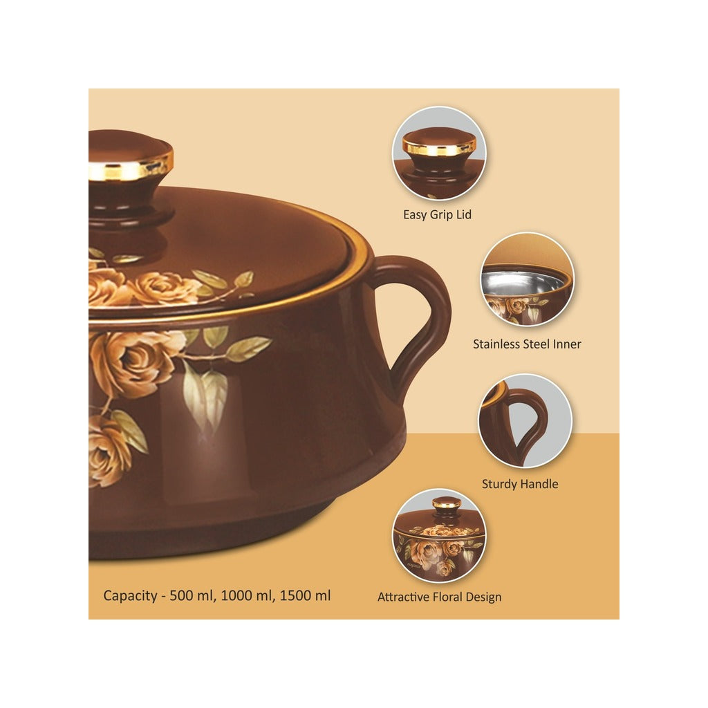 Lorenzo Casserole Gift Set Of 3  - 500, 1000, 1500 ML