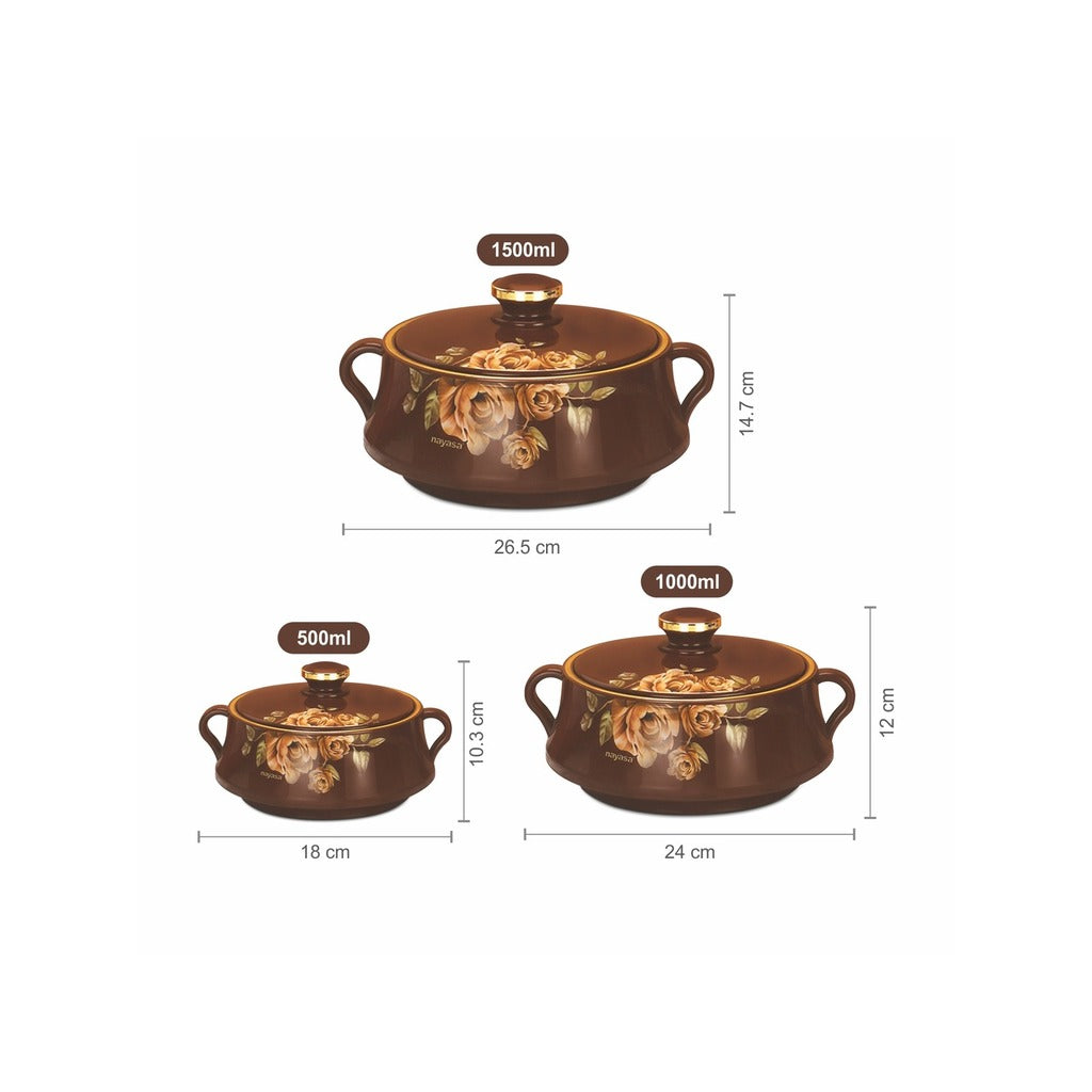 Lorenzo Casserole Gift Set Of 3  - 500, 1000, 1500 ML