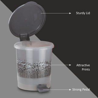 Cute Clean Dlx Table Top Dustbin, 2 Ltr Grey