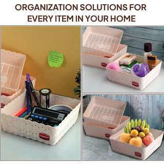 Ocean Basket, Set of 3 Light Pink