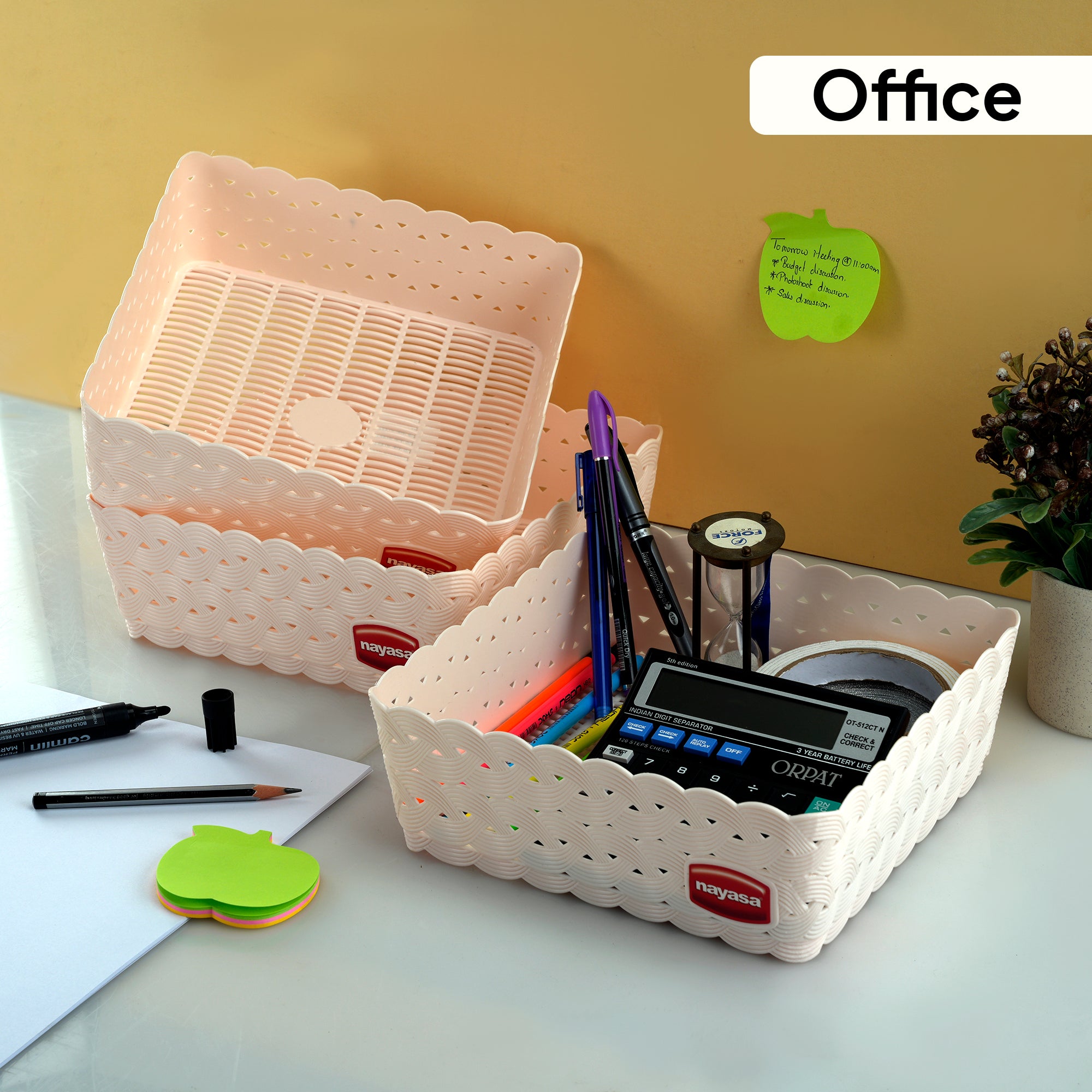 Ocean Basket, Set of 3 Light Pink