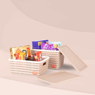 Gloria Basket Set of 2 Peach / Medium + Big