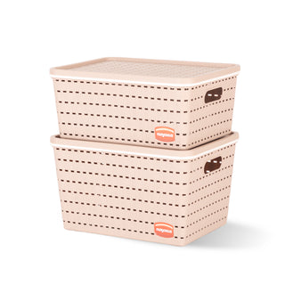 Gloria Basket Set of 2 Peach / Medium + Big