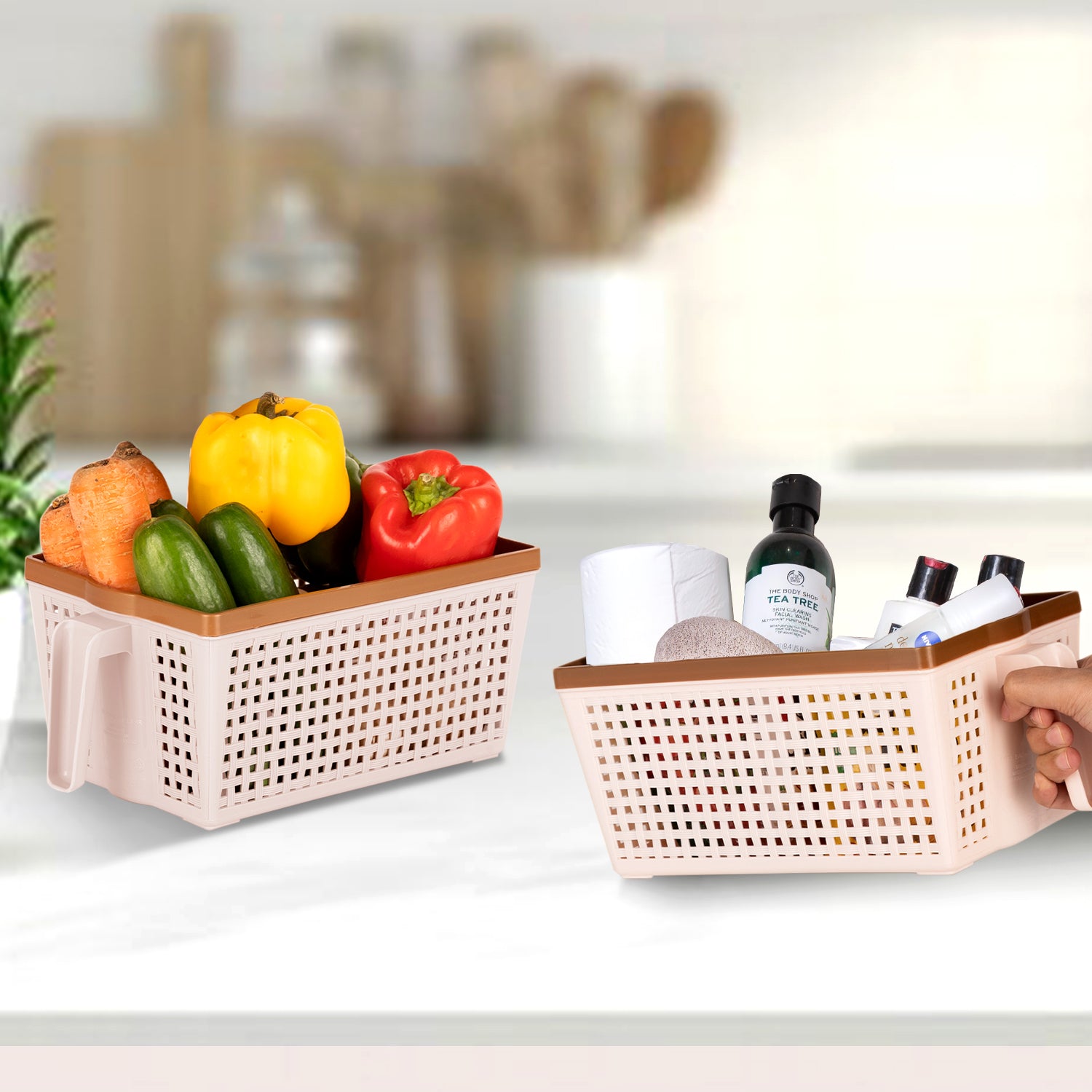 Frill Basket Beige / Big