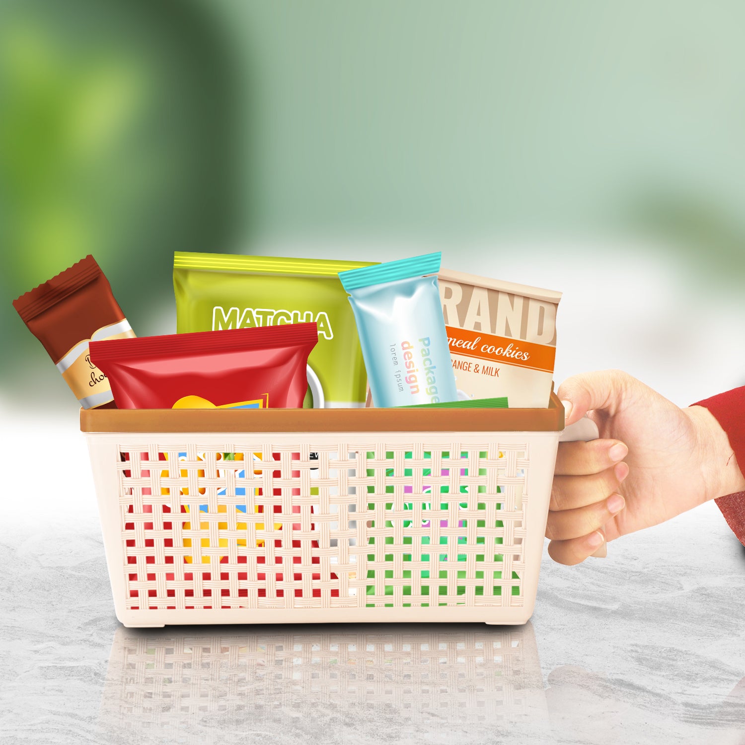 Frill Basket Beige / Big