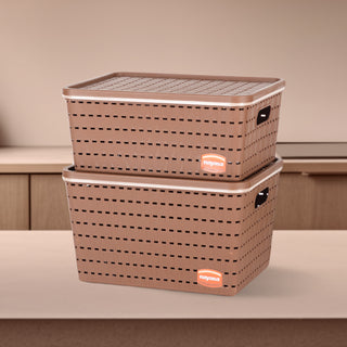 Gloria Basket Set of 2 Brown / Medium + Big