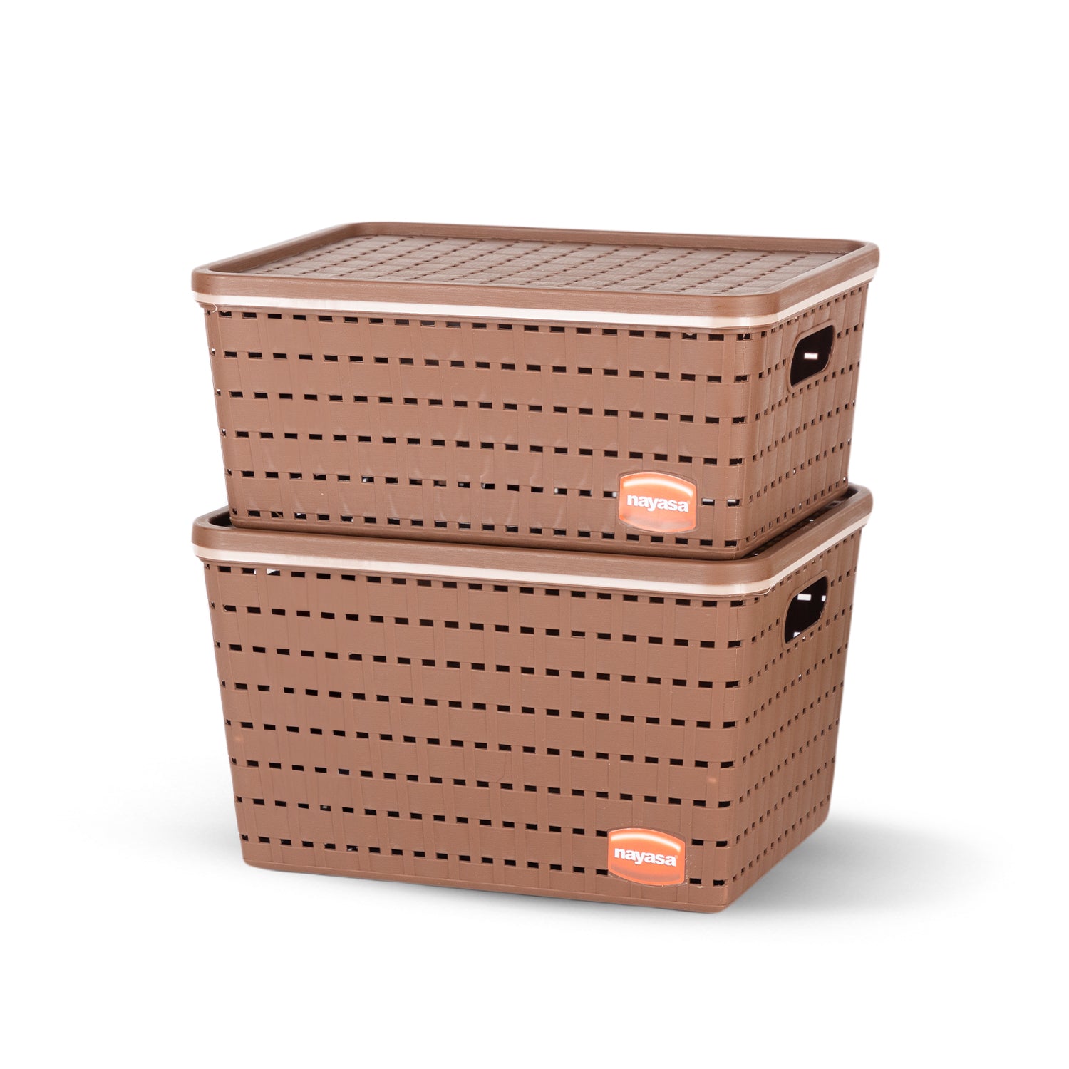 Gloria Basket Set of 2 Brown / Medium + Big