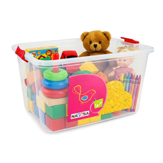 Multipurpose Storage with Lids & Wheels Transparent / 25 Ltr