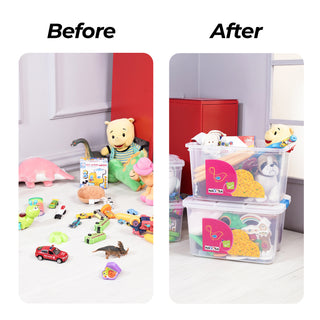 Multipurpose Storage with Lids & Wheels Transparent / 25 Ltr