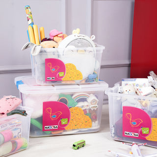 Multipurpose Storage with Lids & Wheels Transparent / 25 Ltr