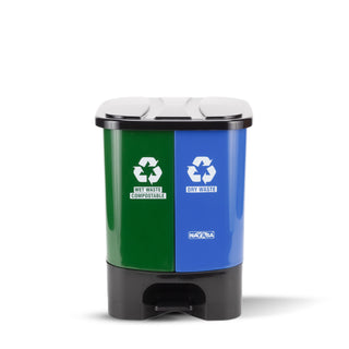 2 In1 Pedal Dustbin Green & Blue / 33 Ltrs
