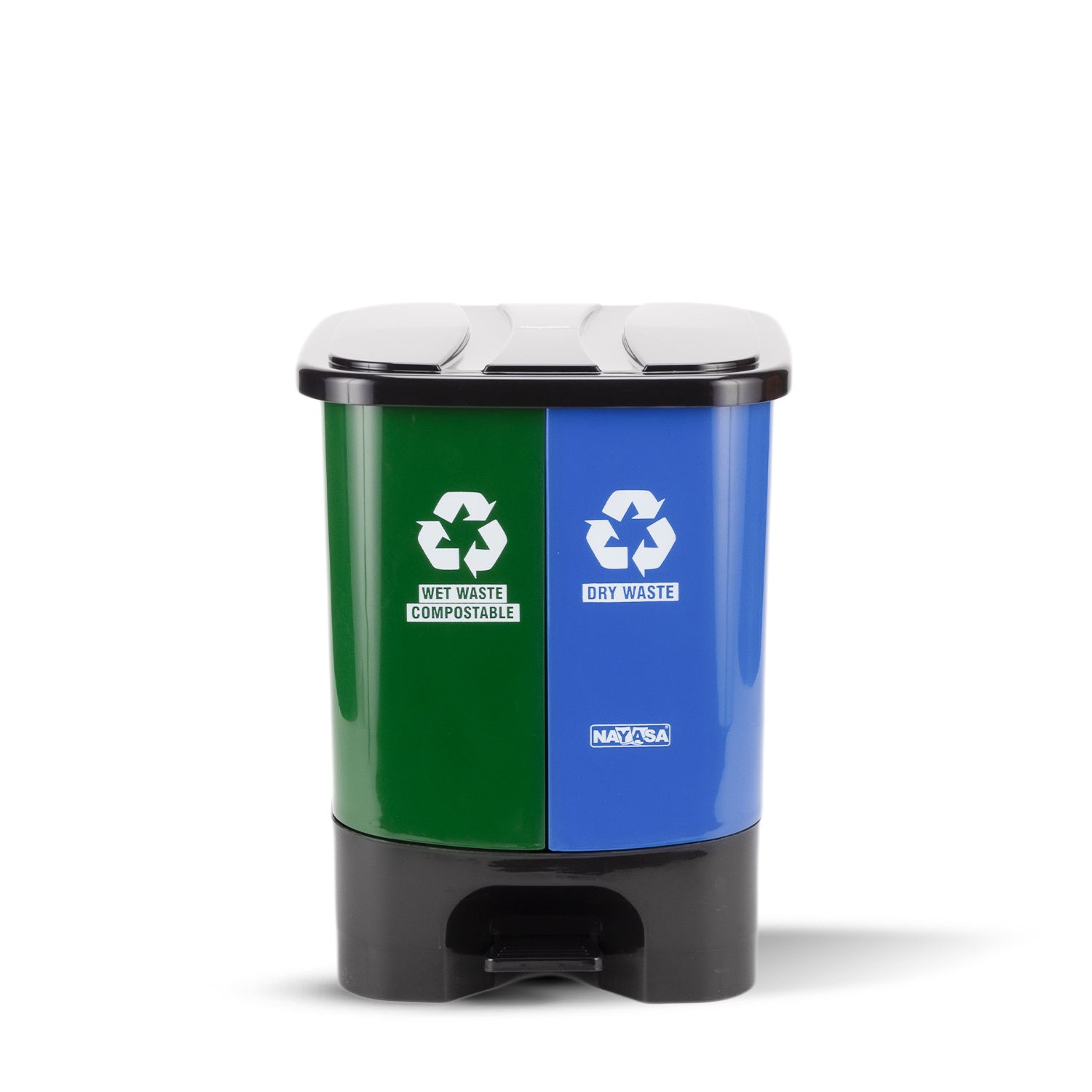2 In1 Pedal Dustbin Green & Blue / 33 Ltrs