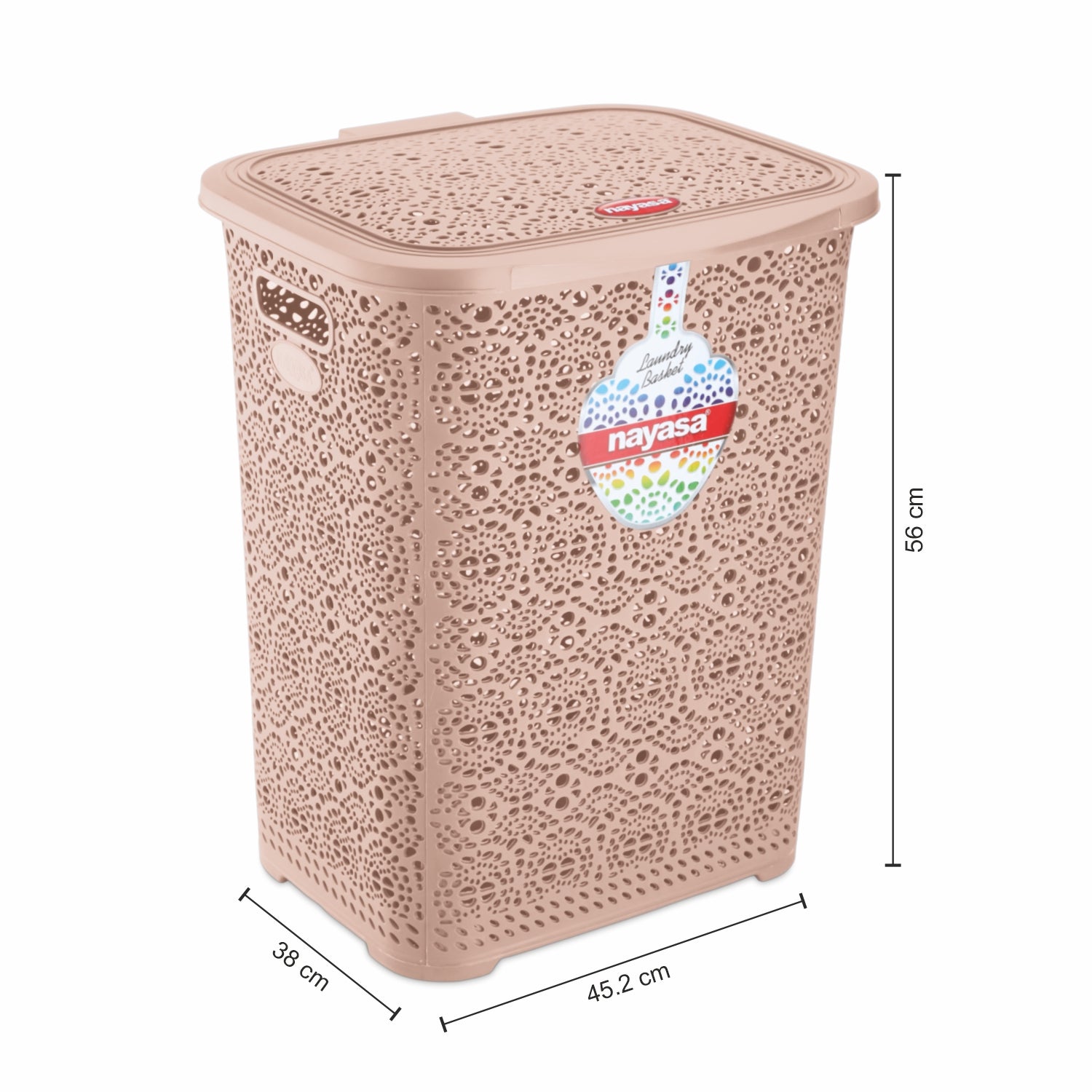 Flower Laundry Basket Beige