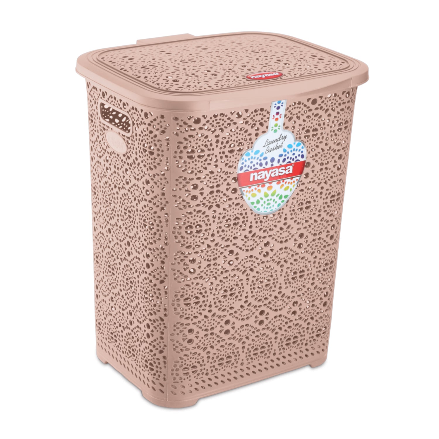 Flower Laundry Basket Beige