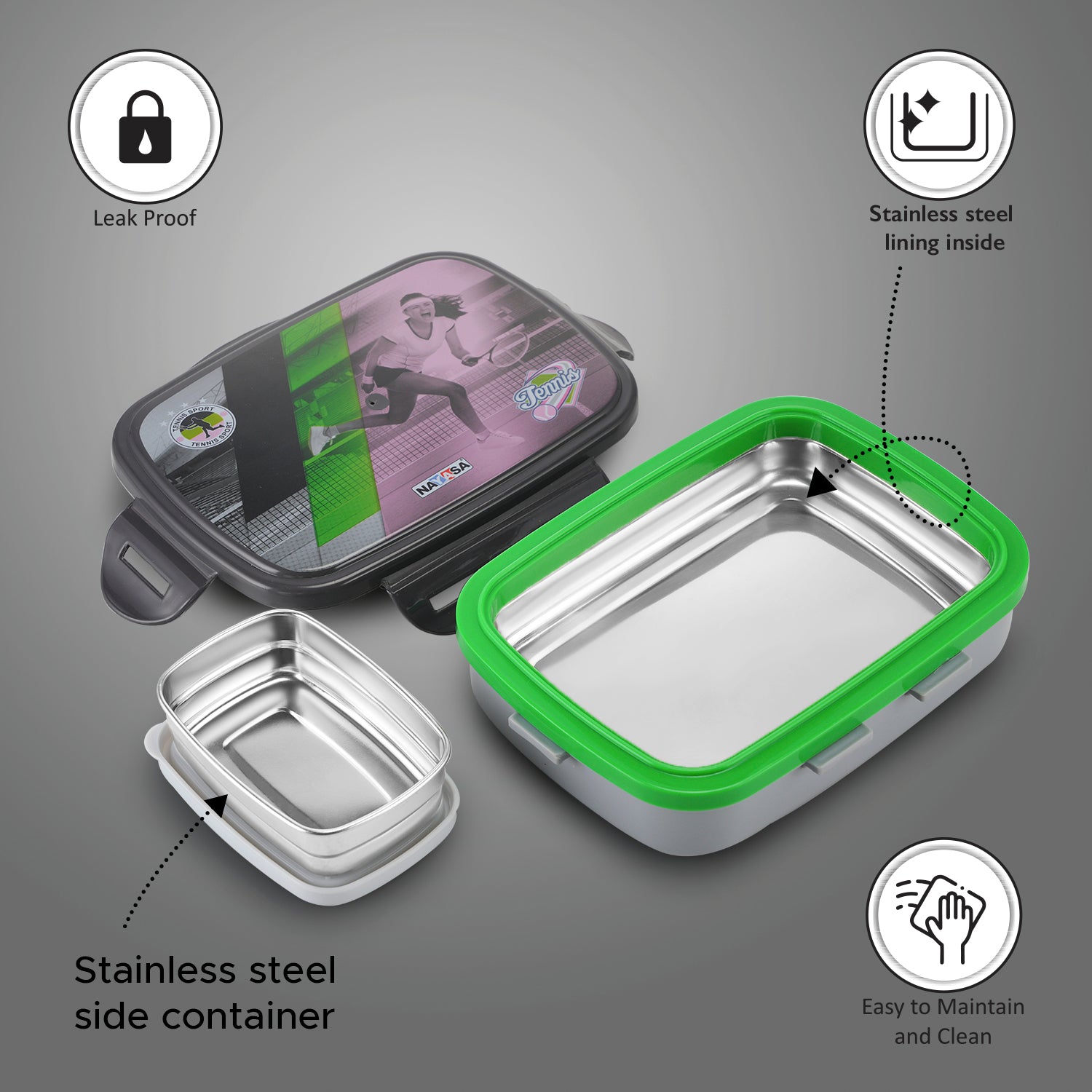 Nutri Kids Lunch Box Grey