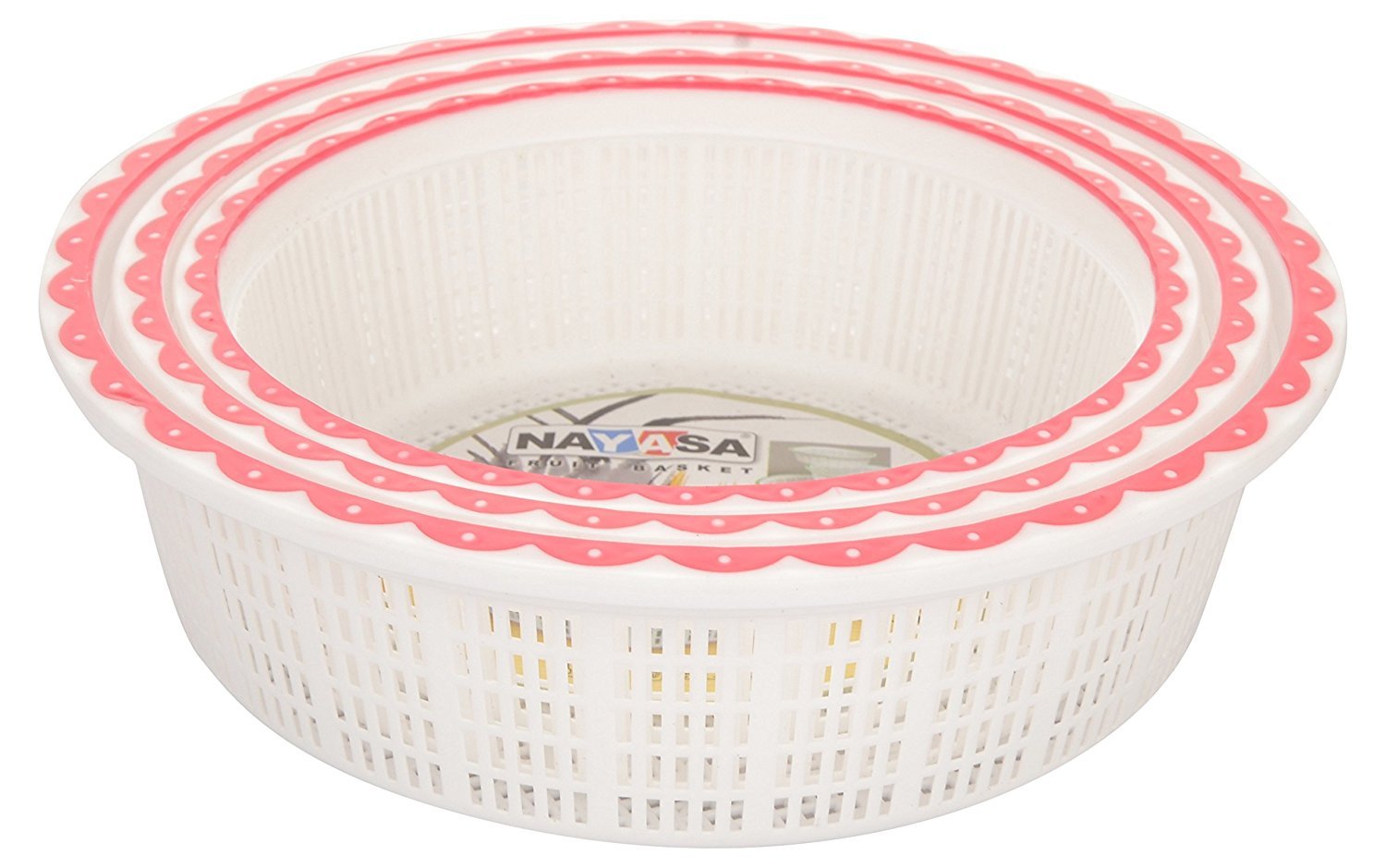 Jingle Round Basket, Set of 3 Red