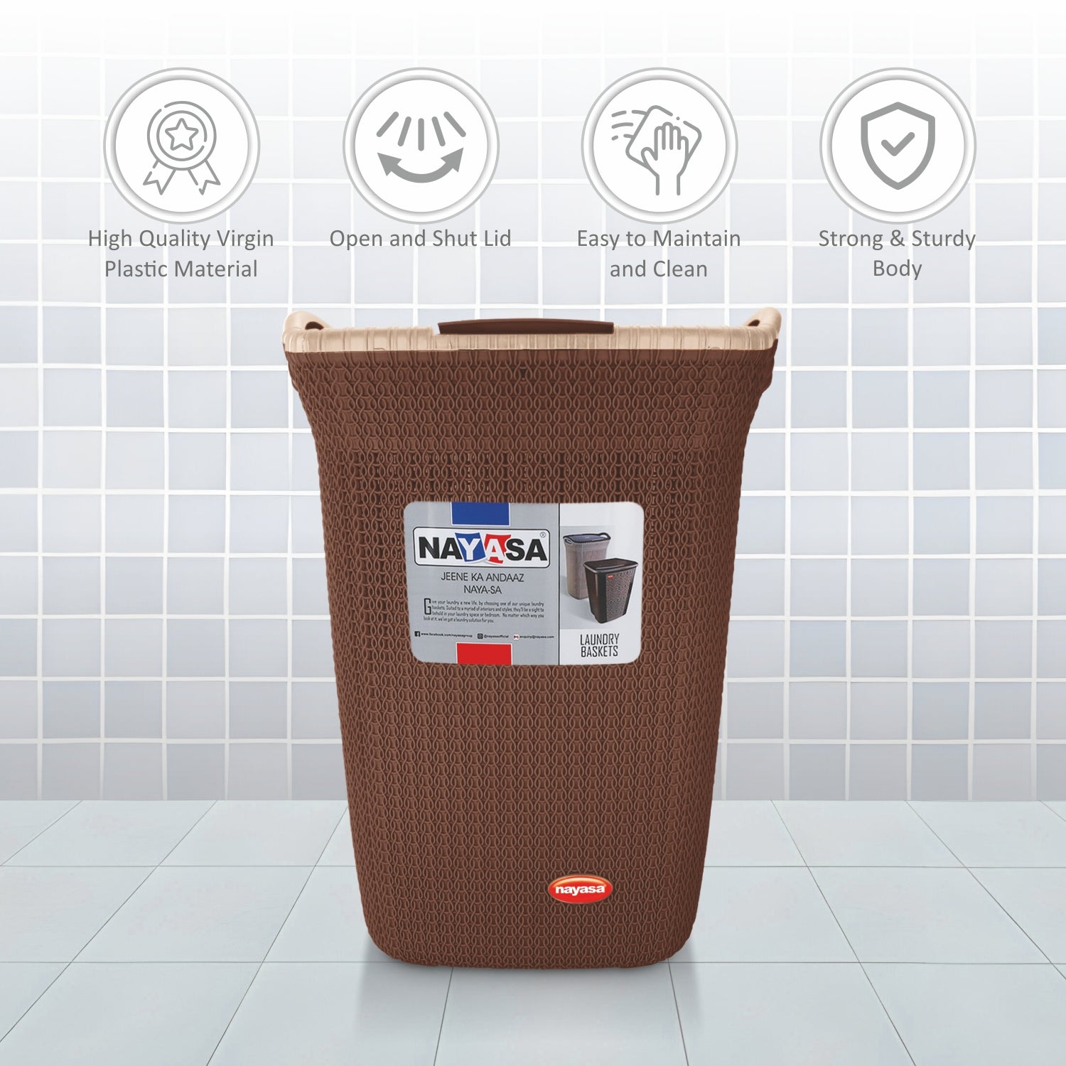 Rope Laundry Basket Brown / Big