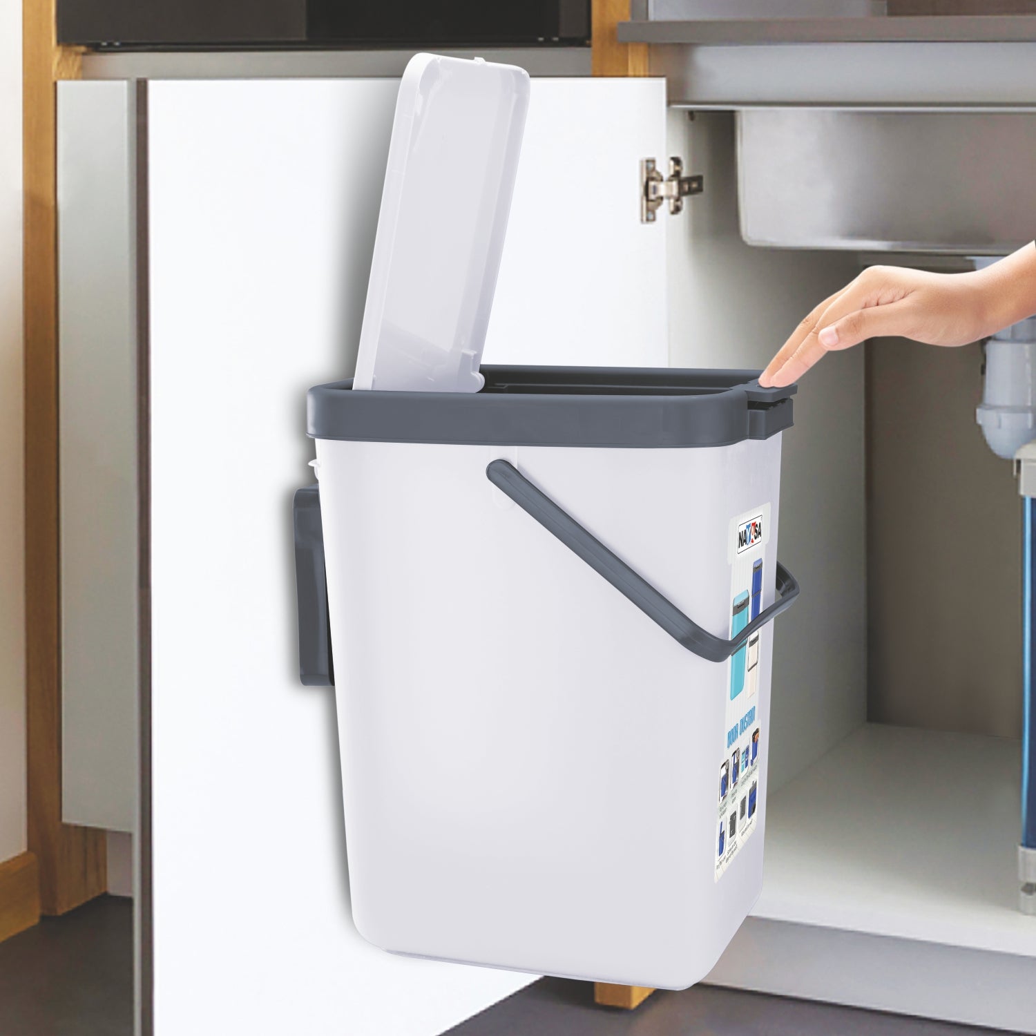 Door Dust Bin Grey / 18 Ltrs