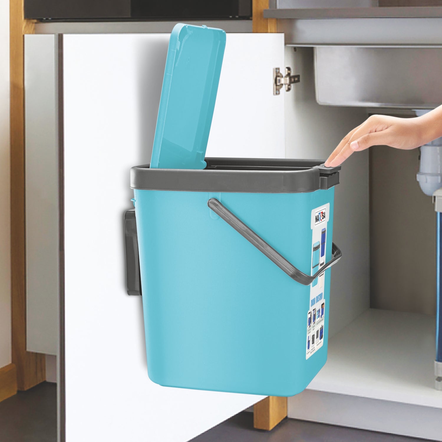 Door Dust Bin Green / 14 Ltrs