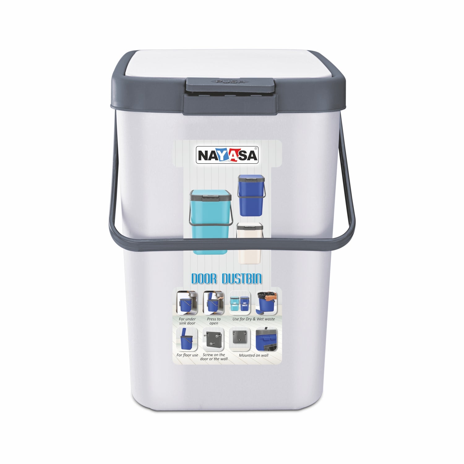 Door Dust Bin Grey / 14 Ltrs