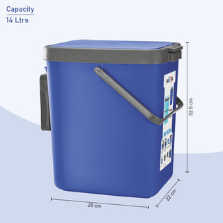 Door Dust Bin Mono Blue / 14 Ltrs