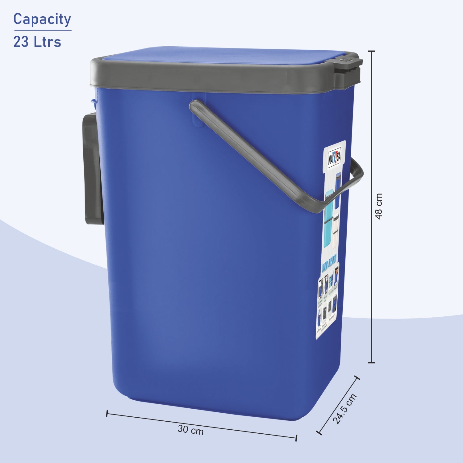 Door Dust Bin Mono Blue / 18 Ltrs