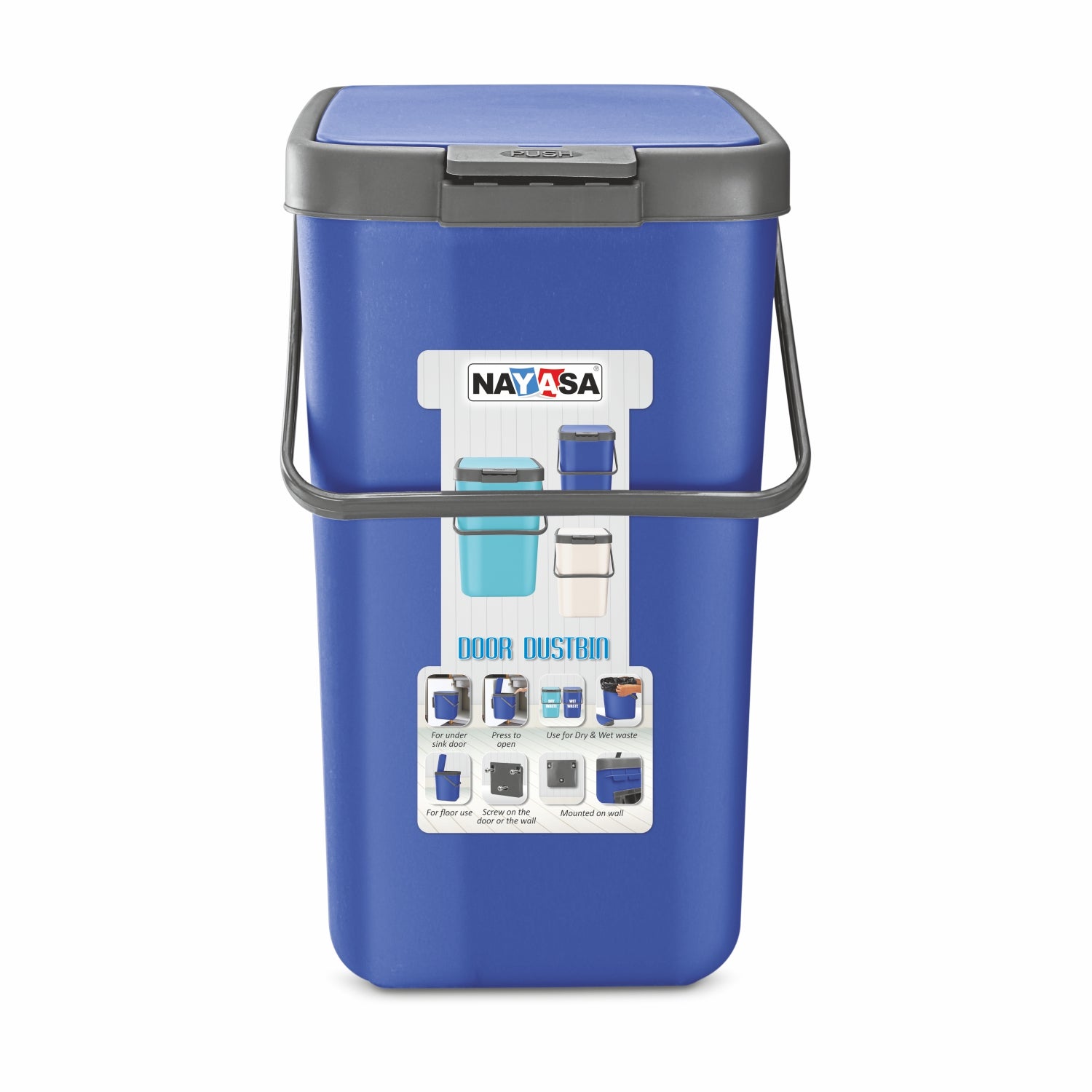 Door Dust Bin Mono Blue / 18 Ltrs