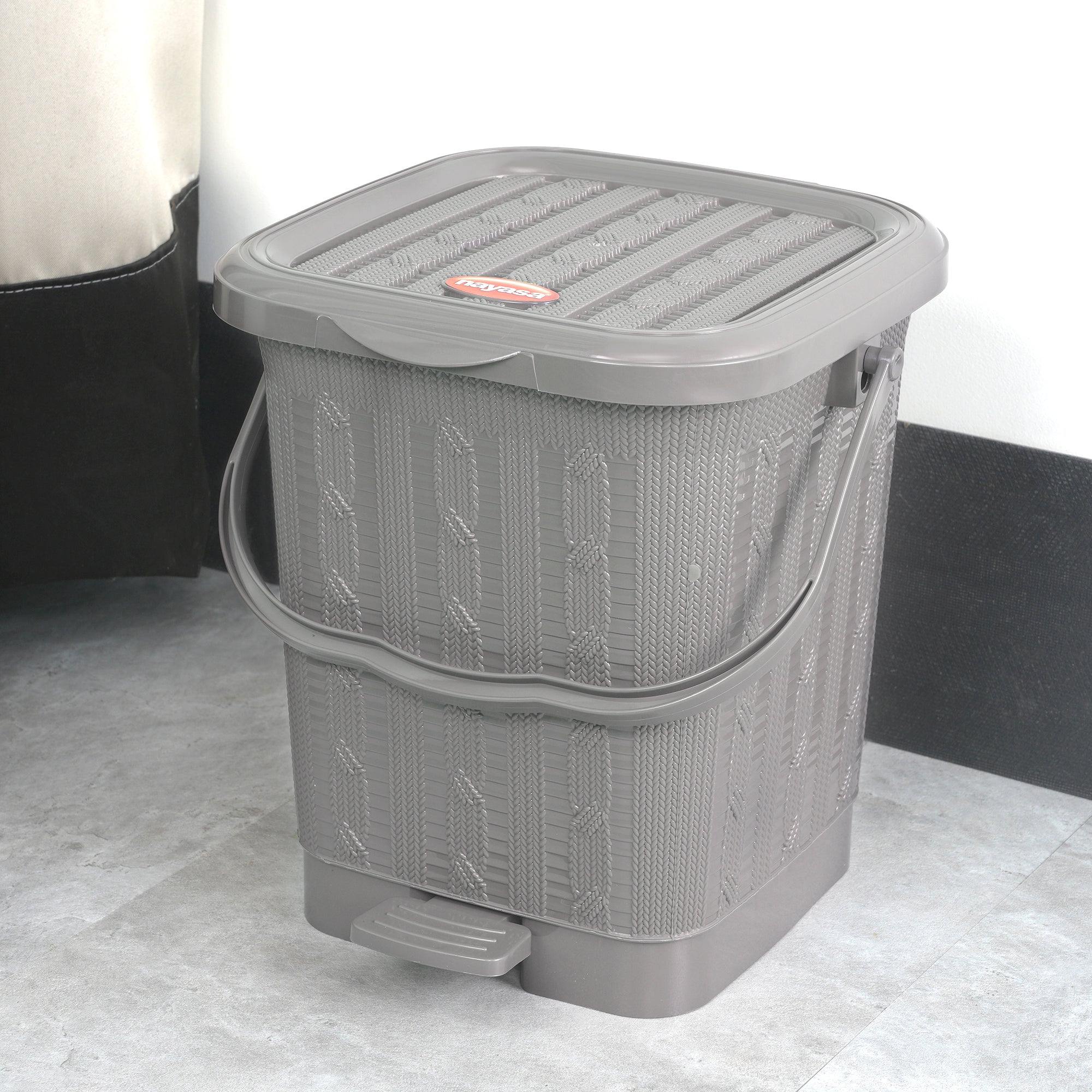 Mikado Waste Paper Dustbin Grey / 12.6 Ltrs