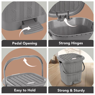 Mikado Waste Paper Dustbin Grey / 12.6 Ltrs