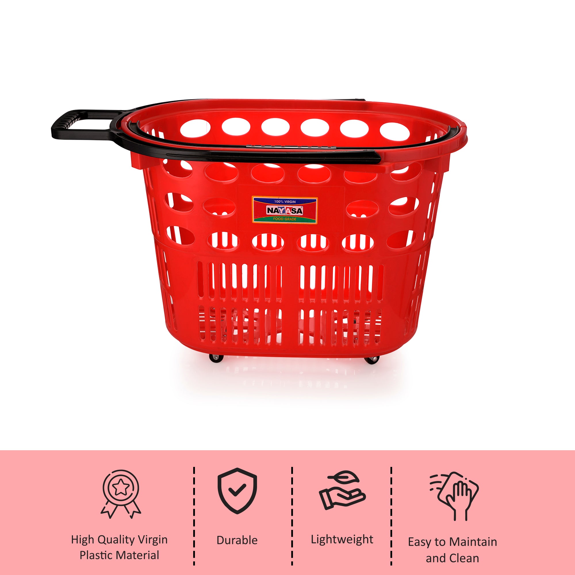 Shopping Trolly Basket Red