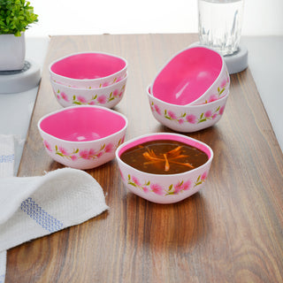 Microfresh Square Bowl Deluxe, Set of 6, 200 ML Pink
