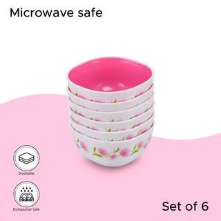 Microfresh Square Bowl Deluxe, Set of 6, 200 ML Pink